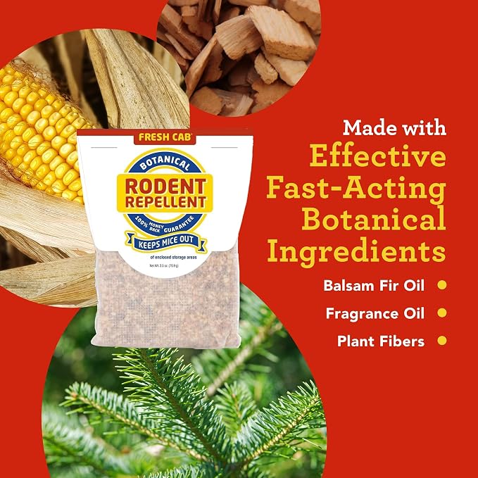 Rodent Repellent - Botanical Pest Control for Indoor Use - Safe for Kids & Pets When Used As Directed - Made with Plant Fibers, Balsam Fir Essential Oil & Fragrance - 4-Pack