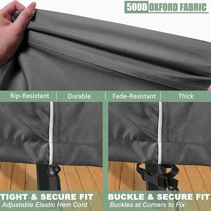 Gasadar Patio Furniture Covers, 4-Piece Outdoor Furniture Cover Waterproof for Patio Loveseat, Chair and Coffee Table, 500D Heavy Duty, Grey