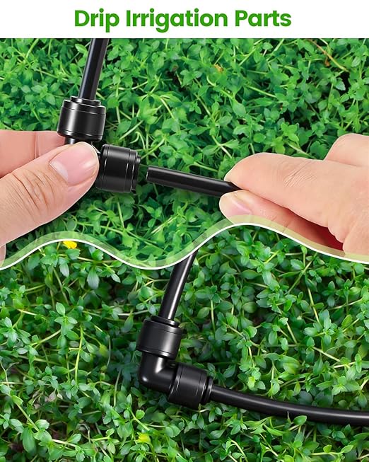 36 Pack Drip System Parts, Quick Connect 1/4" 90° Elbow Fittings for Garden & Farm Irrigation Systems