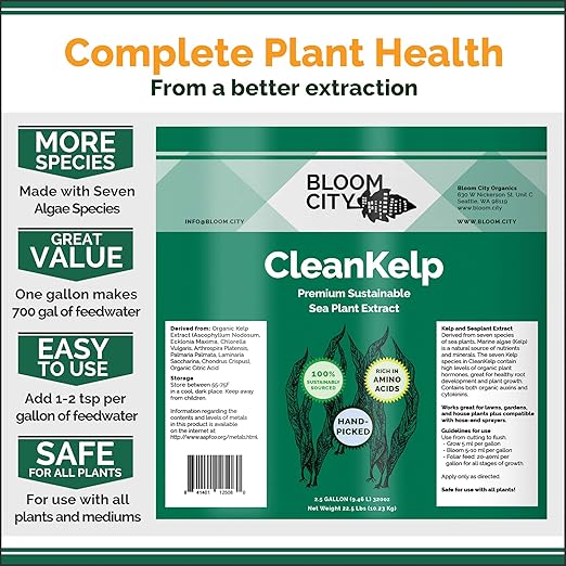 Bloom City Seaweed and Kelp Fertilizer – Liquid Seaweed Supplement for Stronger Roots, Faster Growth & Improved Stress Tolerance, 1 Gallon