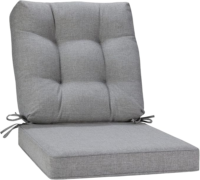 JMGBird Outdoor Chair Cushions Set - 19"x19" Deep Seat & Back Cushions, Water-Resistant Tufted Pillows for Patio Furniture