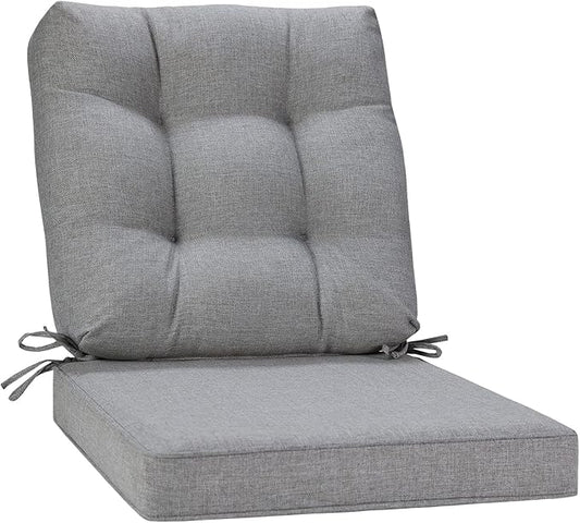 JMGBird Outdoor Chair Cushions Set - 19"x19" Deep Seat & Back Cushions, Water-Resistant Tufted Pillows for Patio Furniture