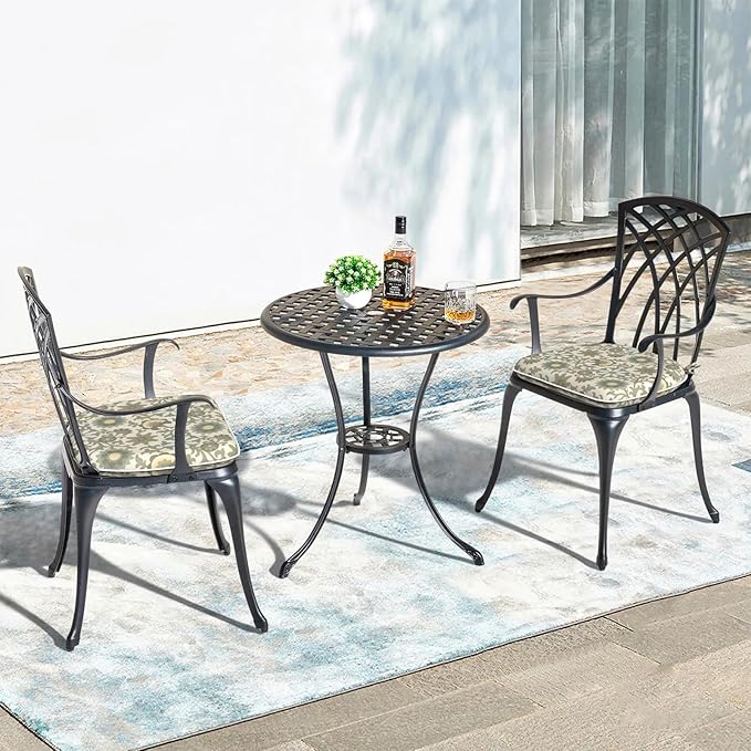 Outdoor Chair Cushions 16"x17" Set of 2, Water Resistant Patio Chair Pads with Ties, Seat Cushions for Home Garden Furniture Decoration, Floral Symphony‌