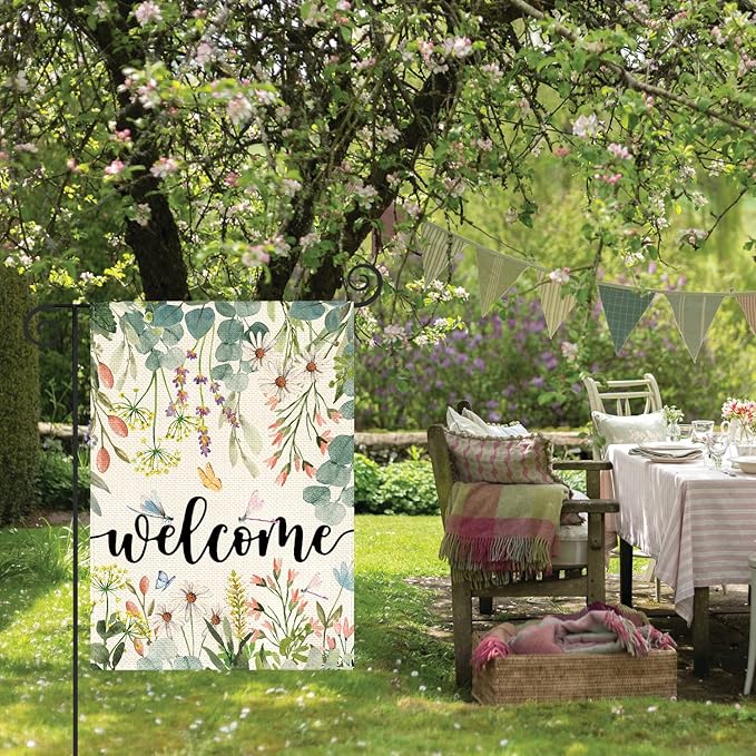 AVOIN colorlife Spring Daisy Flowers Garden Flag 12 x 18 Inch Double Sided, Seasonal Welcome Yard Outdoor Flag