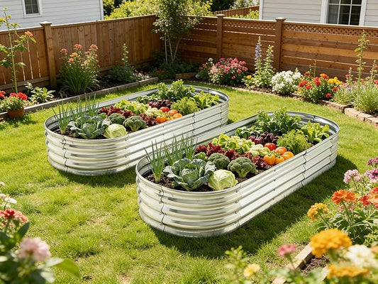 6 ft x 2 ft Raised Garden Bed Metal Elevated Planter for Vegetable Flower Herb (2pk)