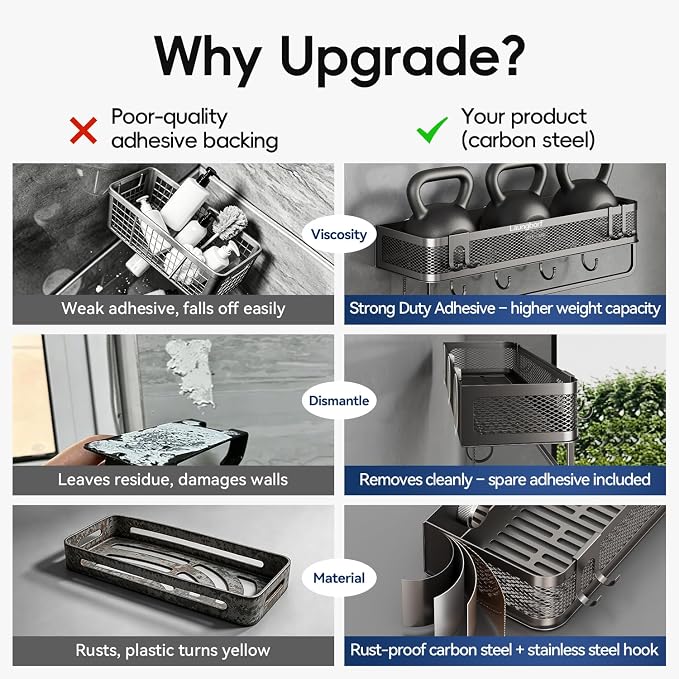 Shower Caddy, Rectangle (2 Pack)