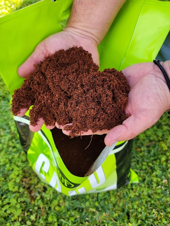 Coco Coir Premium RHP Certified 9 Quarts /10 Liter /2.6 Gallon Pre Buffered with Calcium Washed Organic Coconut Coir Fiber Potting Soil Indoor/Outdoor Plant Garden Flower Vegetable Loose Coco Coir Bag