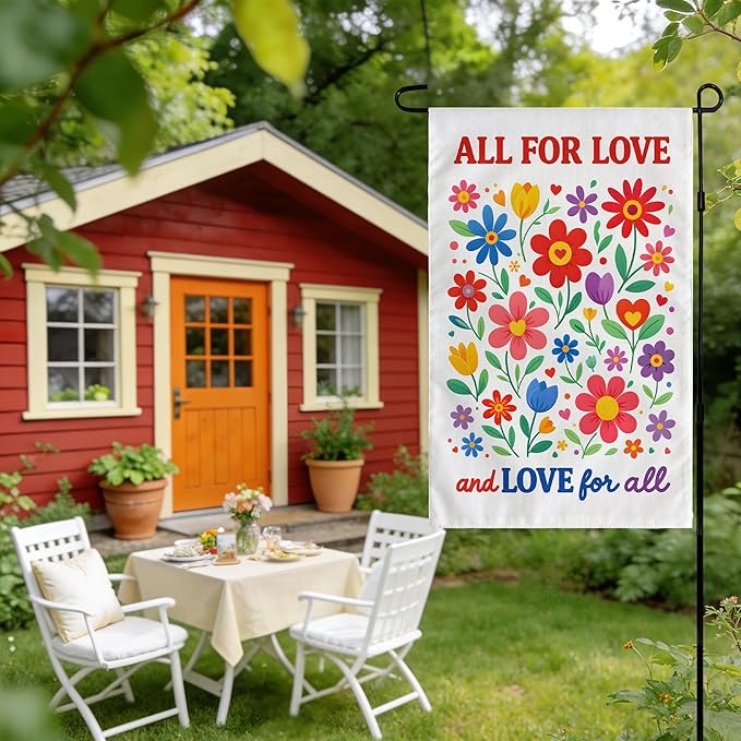 Pride Decorations - Rainbow Floral Pride Garden Flag | Pride Party Favors Supplies Decor for Outdoor Outside | Pride Accessories Backdrop Banner for Garden Porch Patio Lawn Yard