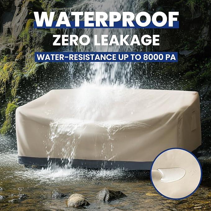 Extra Heavy Duty Outdoor Couch Cover Waterproof, Extra Large 3-Seater Patio Sofa Cover, Lawn Patio Furniture Covers with Air Vent, 93"W x 40"D x 35"H