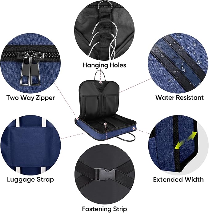 BALEINE Garment Bags for Travel, Water Resistant Carry on Suit Bag