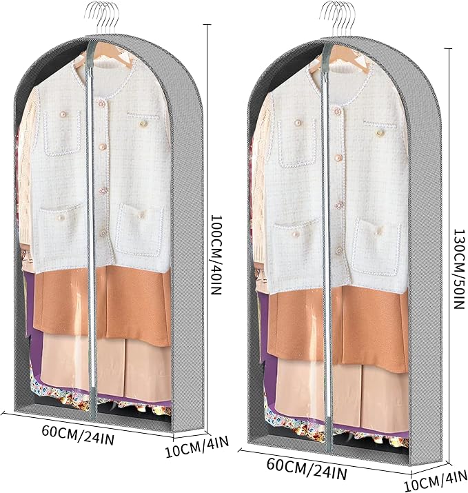 3 Pcs Garment Bags,40" & 50" PVEA Breathable Dust Cover,Dress Bag