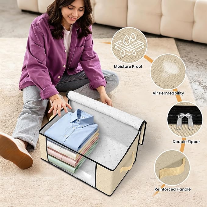 Fab totes 35L Closet Organizers, Foldable Under Bed Storage Containers