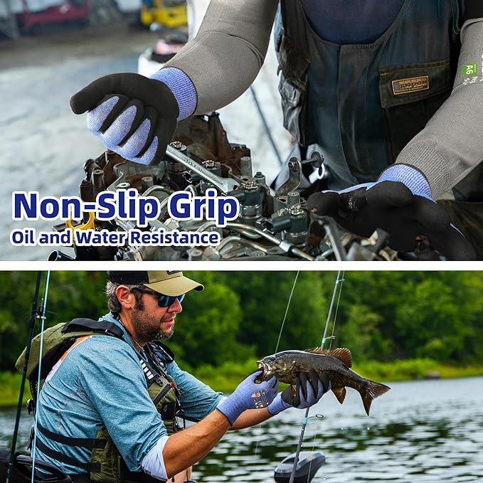 Schwer A4 AIR-SKIN Cut Resistant Work Gloves with Extreme Lightweight & Thin, Grip Glove for Fishing, Refined Work, Gardening Gloves for Yard, Touchscreen, 3D-Comfort Fit, Men Women Gifts, AR3900, L