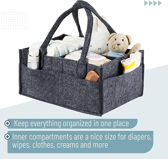 Mr. Pen- Baby Diaper Caddy Organizer, Charcoal Gray