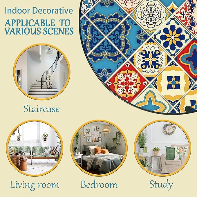 Mosaic Round Sode Tea Table, Outside Unique Furniture, Small End Outdoor Side Valentine's Day Dining Room Table, Indoor Balcony Outdoor Furniture, Balcony Patio Valentine's Day Decor