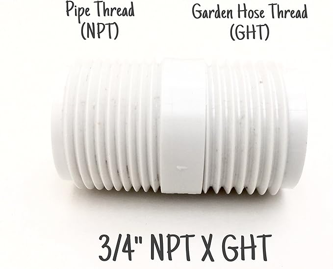 3/4" Bulkhead Fitting with Garden Hose Adapter Kit for Rain Barrels, Aquariums, Water Tanks, Tubs, Ponds