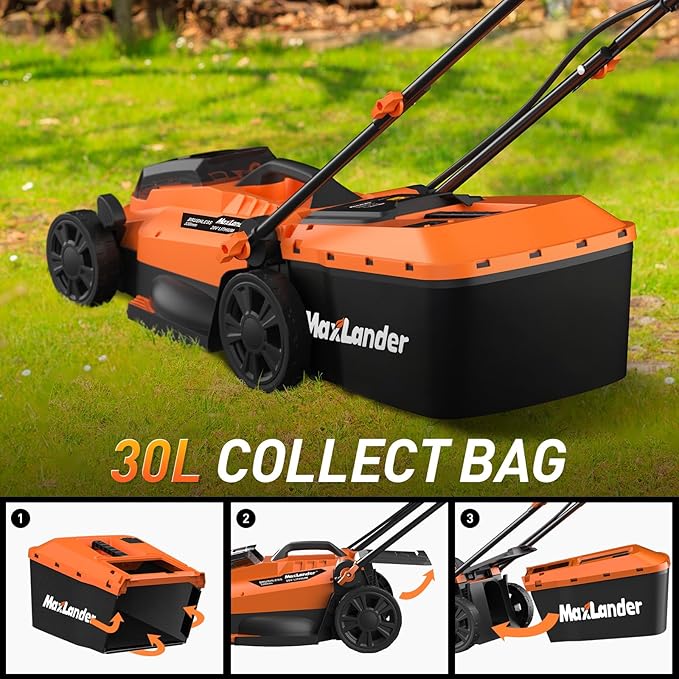 MAXLANDER 13 Inch Electric Lawn Mower and 12 Inch Cordless Weed Wacker, 20V String Trimmer with 2x4.0 Ah Battery and Charger, Grass Cutter with 8 Pcs Line, Grass Trimmer for Yard, Garden