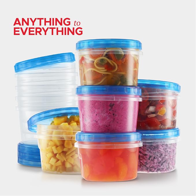 Tafura Freezer Containers, 10 Pack, 16 Oz, Leakproof BPA-Free Lids
