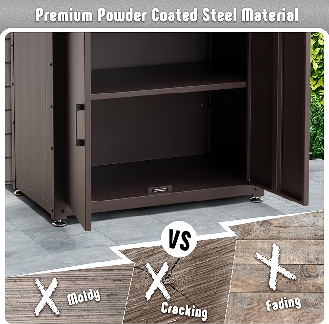 Feasto Garden Potting Bench with Storage Cabinet,Outdoor Gardening Table & Work Bench for Plants, Horticulture,Outdoor Workstation with Stainless Steel Tabletop,Outdoor Work Table with Elevated Rack