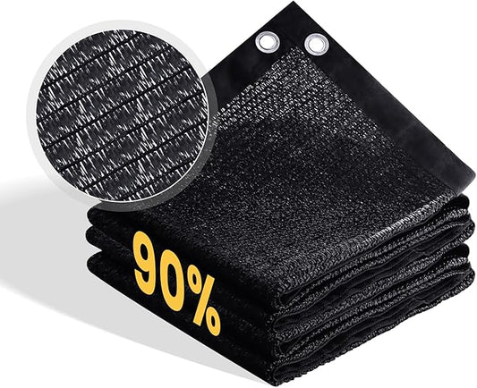 VICLLAX 90% Shade Cloth, 6x23FT Durable Black Mesh Trap with Every 3 FT Grommet, Sun Shade Fabric Netting for for Plants Cover, Greenhouse, Chicken Coop, Barn Kennel, Garden Patio