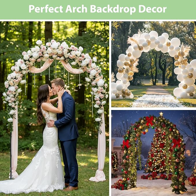 RUBFAC 7.8ft Garden Arch, Metal Trellis for Climbing Plants Outdoor | Black Garden Arbors, Plant Stand Outdoor Archway Frame for Backyard Decor, Halloween Christmas Fall Party Decorations