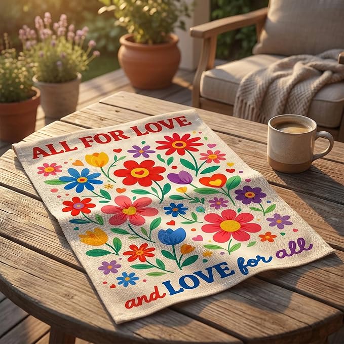Pride Decorations - Rainbow Floral Pride Garden Flag | Pride Party Favors Supplies Decor for Outdoor Outside | Pride Accessories Backdrop Banner for Garden Porch Patio Lawn Yard
