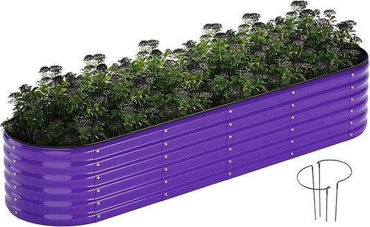 ZFHgarden Galvanized Metal Planter Raised Garden Bed Kit for Gardening Outdoor，8x2x1ft Planter Grow Garden Box Raised Flower Bed，Long Vegetable Clearance Herb Raised Garden Beds for Gardening