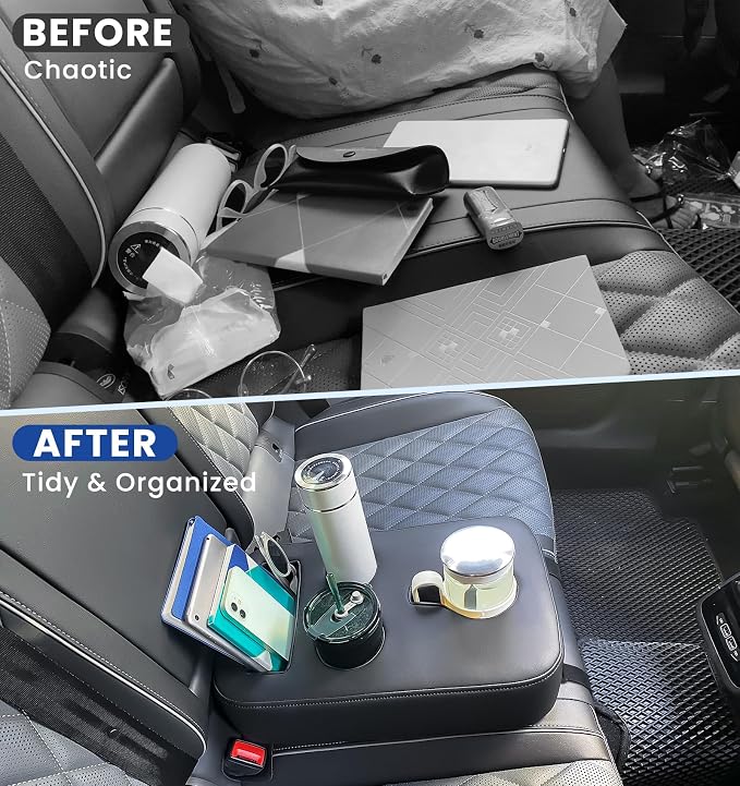Upgraded Car Cup Holder with Dual Secure Strap Back Seat Cup Holder for Car