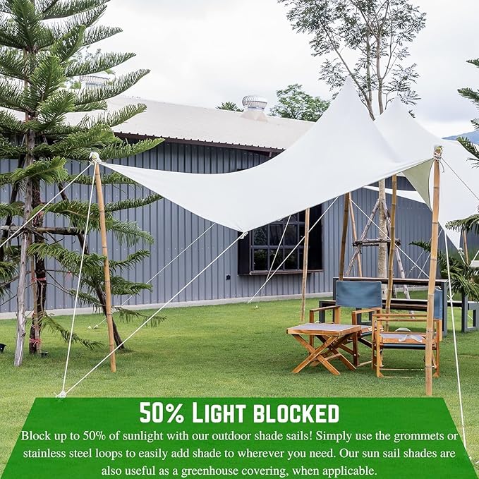 Farm Plastic Supply - White Shade Cloth - 50% - Mesh Fabric for Fence Privacy Screen, Garden Shade, Mesh Fence Screening, Shade Cloth Rolls, Wind Screen (12' x 40')