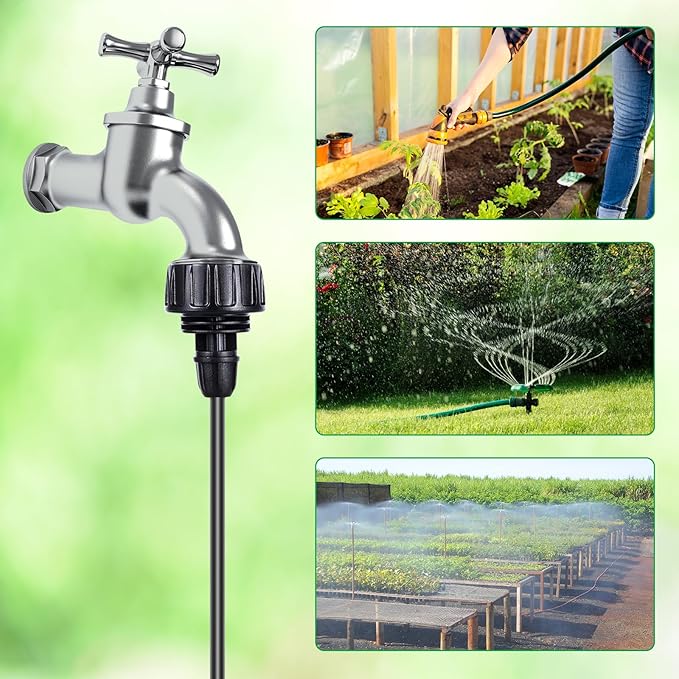 3/4'' to1/4'' Irrigation Hose Adapter, Drip Line to Faucet 3/4"Faucet Adapter to1/4" Irrigation tubing Drip Irrigation Hose Adapters, Garden Hose to 1/4 Tubing Adapter for Irrigation System