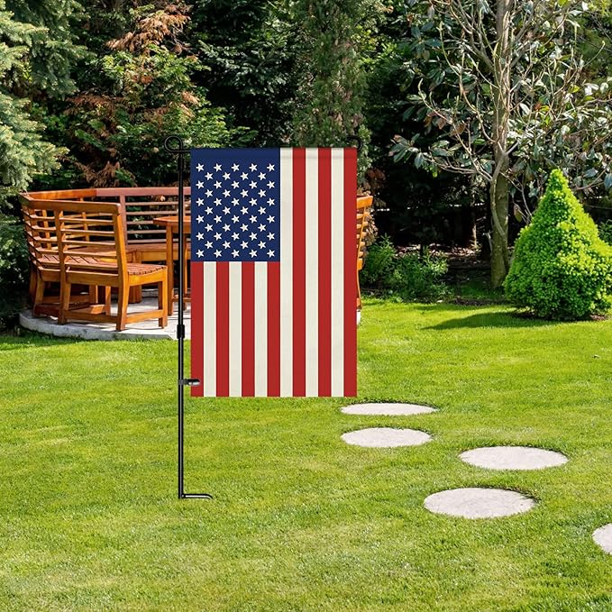 HOOSUN 12" x 18" American Flag Garden Flag,4th of July Decorations,Small American Flags Patriotic Fourth of July Decorations,Double Sided Patriotic USA Yard Flag Memorial Day Decor for Garden,Yard