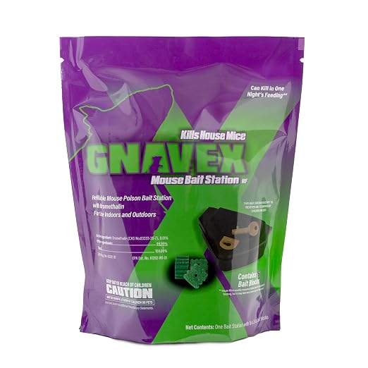 Gnavex Mouse Bait Station RF 16ct with 16 Bromethalin Bait Blocks for Effective Indoor and Outdoor House Mouse Control
