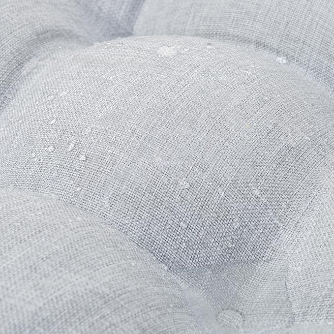 QILLOWAY Outdoor Chair Cushion for Patio Furniture, Waterproof Patio Cushions with Ties, Fade Resistant Replacement Pads for Outdoor Rocking Chairs,Silver,Grey