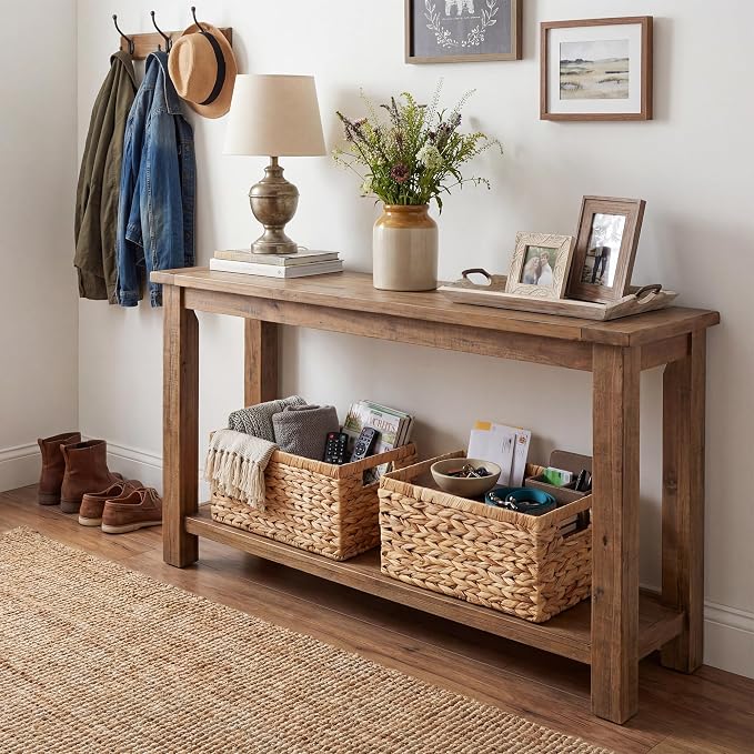GRANNY SAYS Wicker Storage Baskets for Shelves, Hyacinth Baskets, 2-Pack | Water Hyacinth Wicker Baskets for Storage, Woven Baskets for Storage, Wicker Baskets for Shelves, Rectangle Basket for Pantry