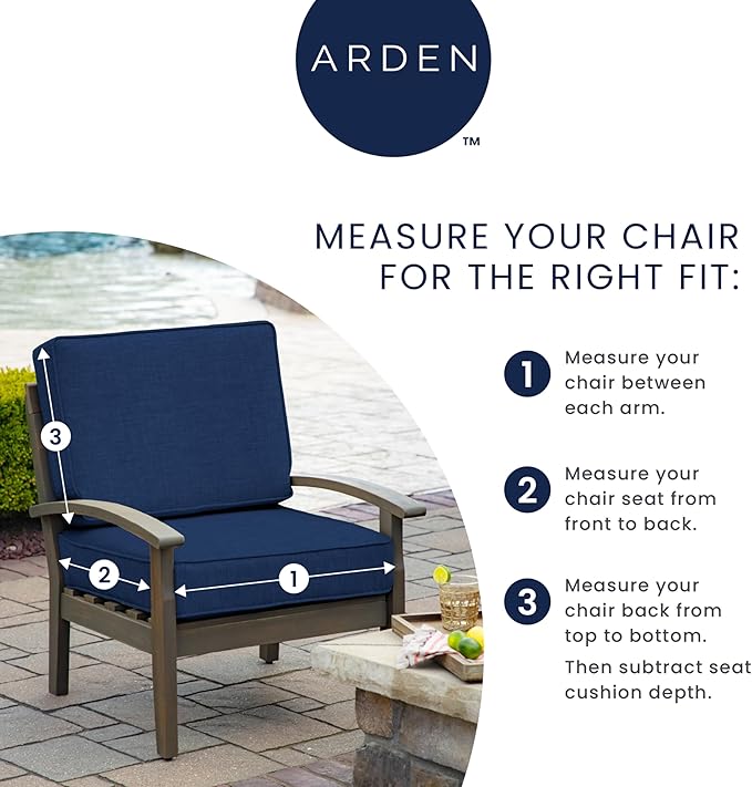 Arden Outdoor Patio Dining Chair Cushion, 20x44, Rain-Proof Seat Pad, Fade-Resistant Outdoor Cushion Tan Diamond Trellis