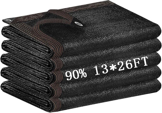 Shade Cloth for Garden 13x26FT,with Grommets,Shade Cloth 90%,Shade Tarps for Outdoors,Sombra para Patio,Carports, Farms, Orchards,Plants、Vegetable Gardens, Greenhouse insulation, Pastures, and Stables