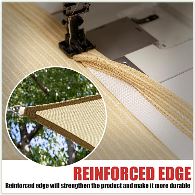 ColourTree CTAPRT16 Custom Size Order to Make 13' x 18' x 22.2' Brown Right Triangle Sun Shade Sail Canopy Mesh Fabric UV Block UPF50 - Commercial Heavy Duty - 190 GSM - 3 Years Warranty