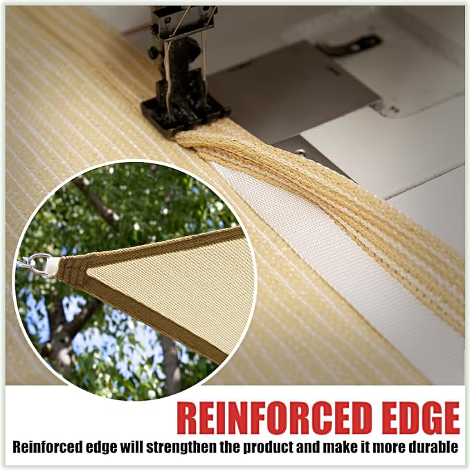 ColourTree CTAPRT16 Custom Size Order to Make 16' x 24' x 28.8' Brown Right Triangle Sun Shade Sail Canopy Mesh Fabric UV Block UPF50 - Commercial Heavy Duty - 190 GSM - 3 Years Warranty