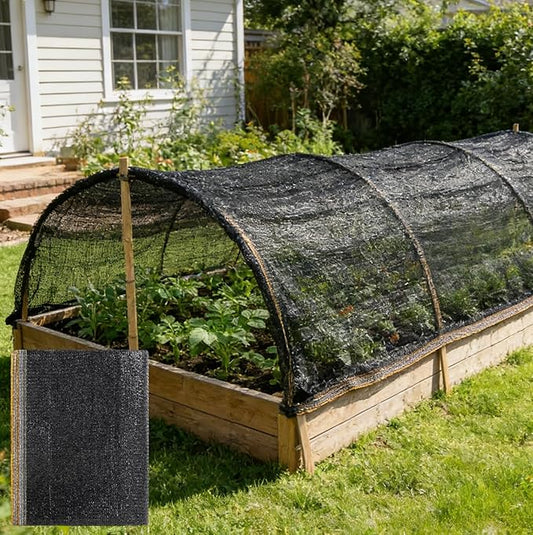 55% Shade Cloth for Garden,HDPE Cuttable Sun Shade for Plants,Mesh Garden Shade Cloth for Greenhouse Vegetables,Plant Heat Protection Black Cover for Patio Raised Bed (10×20FT)