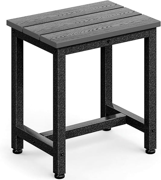ODK Outdoor Side Table, Adirondack Patio End Table with Weather-Resistant, Waterproof Top for Hot Tub, Garden, Balcony, Poolside, Durable & Easy-to-Clean, Grey