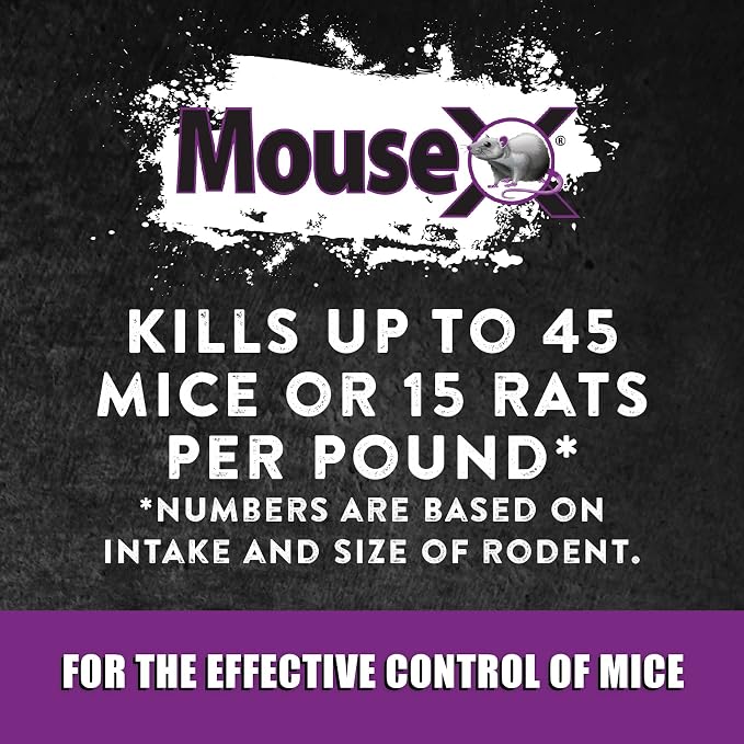 MouseX Rodent Control Bait Trays for Rats & Mice – Poison Free, Pet Safe |Indoor & Outdoor Use Pellets |3 oz Trays - 8 Pack