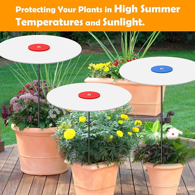 3 Pack Plants Shade Cover for Outdoor Plants, 65% Sunblock Shade Cloth Outdoor, Garden Shade Disk Umbrella, Sun Shade for Plants, Prefect for Your Garden, Potted Plant, Live Plant Outdoor(P0409)
