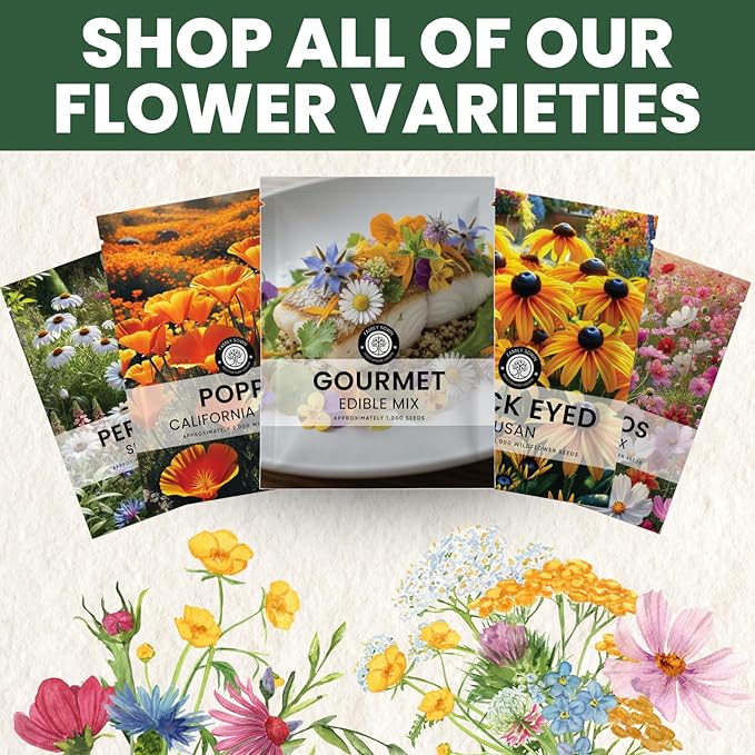 Gourmet Edible Mix – 1,000 Premium Seeds for Planting – Fresh Culinary Flowers & Herbs – 2026 Season – 5 Gram Pouch
