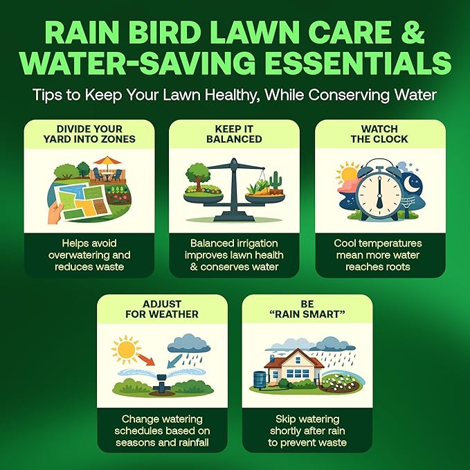 Rain Bird 1804FSPRS Pressure Regulated 1800 Series Dual Spray 4 Inch Pop Up Sprinkler Head, 4 Pack - Water Efficient Lawn Sprinkler with 360 Degree Pattern, 1/2 Inch NPT, Up to 15 Ft Spray Distance