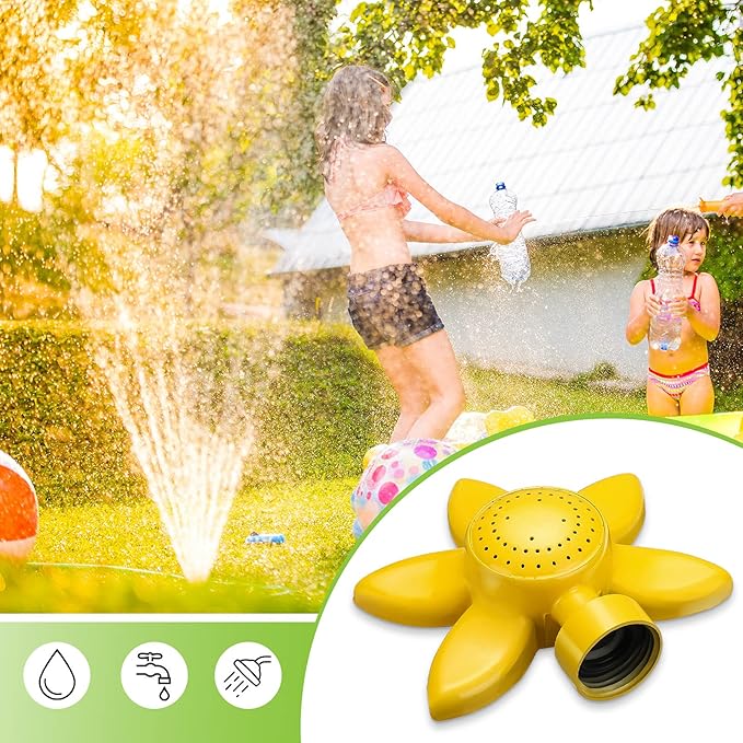 Honoson 3 Pieces Spot Garden Sprinkler Flower Design for Small Yard 360 Degree Metal Plant Watering Sprinkler Head for Kids Outdoor Playing