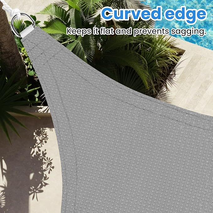 StorageTastic Triangle Sun Shade Sail - 12' x 12' x 12', UV Block Awnings for Patio Shade with Ropes Resist Wear, Tear & Fade, Breathable Sunshades for Outdoor Patio, Garden, Deck, Yard (Grey)