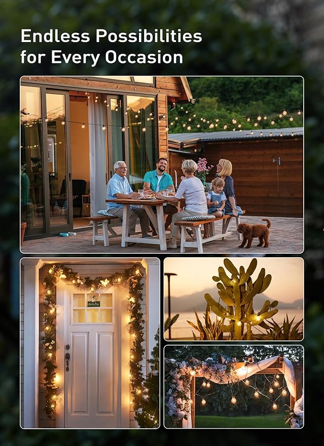 Brightown 25 Pack G40 LED Replacement Bulbs, E12 Base, 2200K Warm White, Shatterproof Waterproof Dimmable 1.5 Inch Globe Bulbs for Indoor & Outdoor Patio Backyard Home Lighting