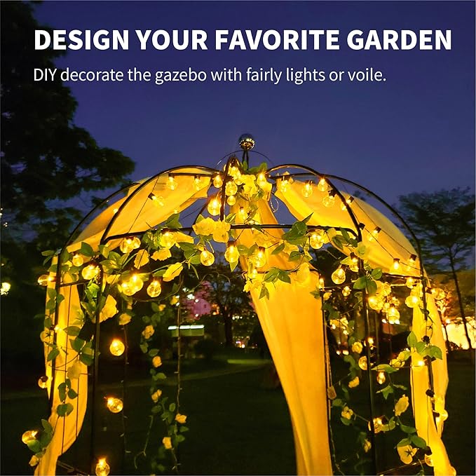 Garden Arches Arbors Birdcage Shape,9' High x 6.8' Wide,Metal Pergola Pavilion Gazebo Enduring Iron Trellis Plants Support Use for Outdoor Garden Arbor Climbing Plants Wedding Arches Ceremony
