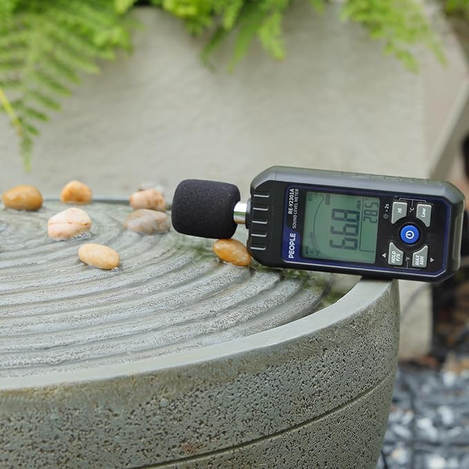Tankana Solar Water Fountain Outdoor Garden Bubbler Water Feature Outdoor Fountains Solar Powered with Pebbles for Patio Deck Yard Home Decor Gray, 20 "L X 20" W X 11.5" H