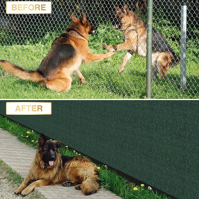 Privacy Fence Screen 5' x 11' Fencing Cover Heavy Duty Mesh Windscreen Cloth for Outdoor Garden Patio Backyard Chain Link Fence Green